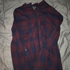 Burgundy and Blue Plaid